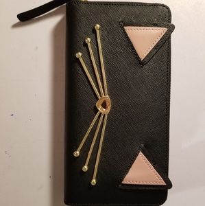 Black Jazz Things Up Cat Neda Leather Wallet